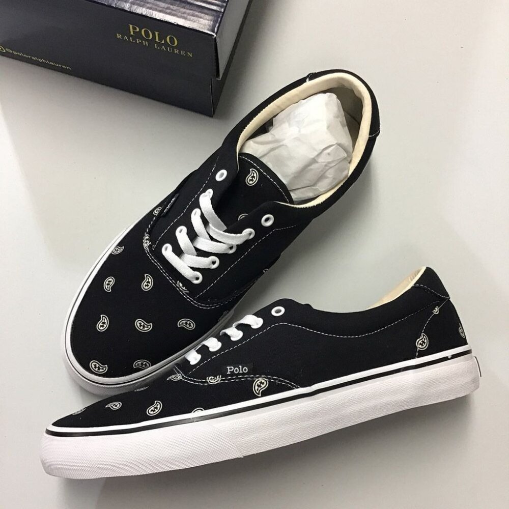 NWB Polo Ralph Lauren Thorton Bandana Pattern Men's Sneakers Size 8.5, 9.5
